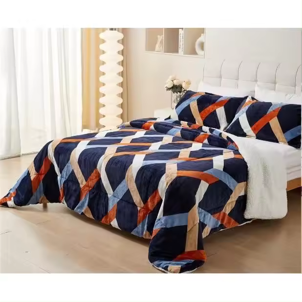 Edredón nórdico con Borreguito Ultra Suave y cálido Set de Cama con Funda de Almohada (180x240CM +1 Funda)(220x240CM +2 Funda)(240x260CM +2 Funda) - 1