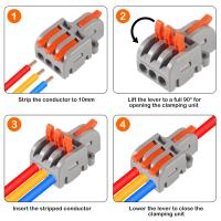 Conectores De Cable De Palanca 26PCS 1 En 2 Salidas Y 1 En 3 Salidas Y 1 En 5 Salidas Conectores Rápidos De Cable Terminales De Crimpado AOKIN - details 1
