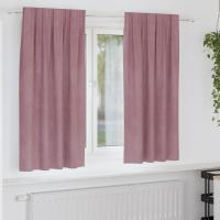 Cortinas opacas vidaXL con cinta superior 2 piezas de terciopelo rosa oscuro - details 0