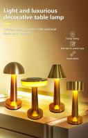 Lámpara De Mesa Vintage Con LED Táctil Ajustable En 3 Colores Para Restaurante Bar Café Decoración Premium De Habitación Material Metálico - details 0