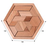 Juego De Rompecabezas Hexagonal Alien Tangram Bloque De Puzzle Clásico Para Niños Juguetes Educativos De Madera Unisex - details 8