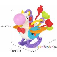 Juguete De Actividad Para Pequeños Unicornio Y Caballo De Silicona Montessori Sensorial Viaje Educativo Temprano Pulsera De Cuerda En La Mano - details 2