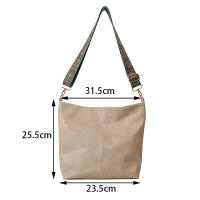 Bolso De Hombro Para Mujer Vintage De Color Sólido Moda Con Correa Ancha Y Gran Capacidad Bolso Cruzado De Estilo Buceo - details 8