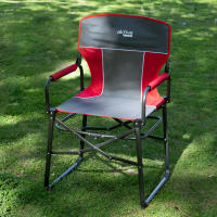 Aktive - Silla plegable camping, playa y pesca de 54x49x92 cm, color gris y rojo, soporta un peso máximo de 110 kg, topes antivuelco, reposabrazos acolchados, estructura de acero, plegado compacto, sillas para camping plegables, sillas camper plegables - details 2