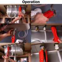Llave De Fregadero Y Grifo Multifuncional 8 En 1 Con Mango Antideslizante Y Diseño De Mano Extra Largo Herramienta De Instalación Para Baño Y Cocina - details 3