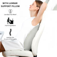 Cojín De Lumbar Inflable Gris Para Viajes De Larga Duración Cojín De Asiento De PU Para Avión Y Rail Cuello De Silla De Oficina Almohada De Lumbar De Tela Flocada - details 1