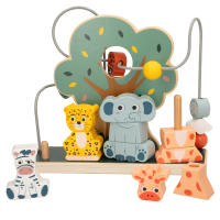 WOOMAX - Laberinto de madera y apilamiento animales, Ábaco, Zookabee, Safari, Juguetes niños 2 años, Torre de aprendizaje, Regalos originales bebés 1 año, Juego apilar, Motricidad fina - details 2