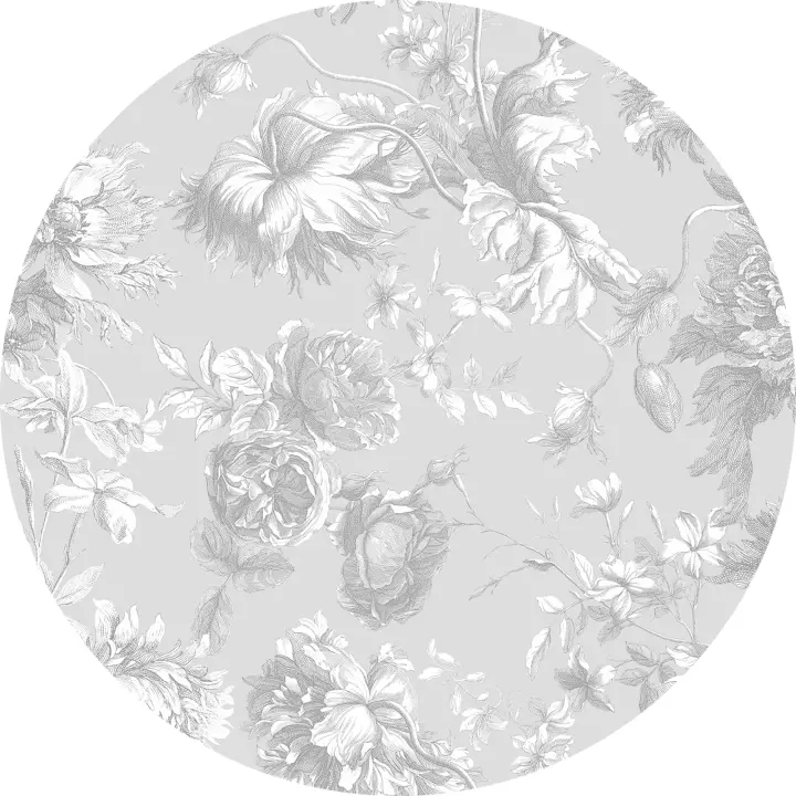 VINILIKO, set de 4 individuales Esencia Floral Gris 4u-[Diam] 40 cm - 1
