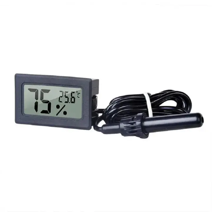 Medidor De Temperatura Y Humedad Electrónico Incluido Con Probar Higrómetro Cinta Digital De Línea Para Uso Indoor - 1