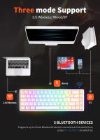 Teclado Mecánico RK Royal Kludge RK837 Tri-mode BT 5.0/2.4G/USB-C 68 Teclas RGB Backlit Hot-swappable Para Gamer Con Conexión Inalámbrica Y Cable - details 3