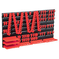 vidaXL Kit de cajas de almacenaje 96 pzas paneles de pared rojo negro - details 0