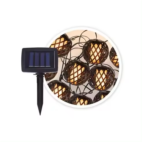Gsc Evolution Guirnalda Decorativa Solar LED Tenali 2M 2600-2700K IP44 - Iluminación Cálida y Acogedora - 1