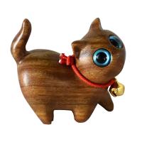 Mini Adornos De Gato Lindo Figuras De Madera Carved a Mano Para Escritorio Decoración Estilo Pastoral Tema Animal Sin Personalizar - details 7