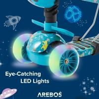 AREBOS Patinete Kick Scooter City NiÃ±os  con asiento  con ruedas LED - details 18