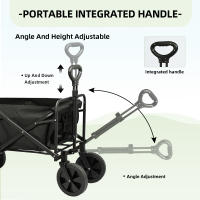 S7 STAR 5 inch Carro Plegable de Jardín Playa, Carrito Transporte Resistente con Puerta Uso al Aire Libre, Carrito Campamento Ideal para Compras Camping , Carro Mango Ajustable Gran Capacidad, Fácil de Guardar (Portón Trasero Extendido) - details 1