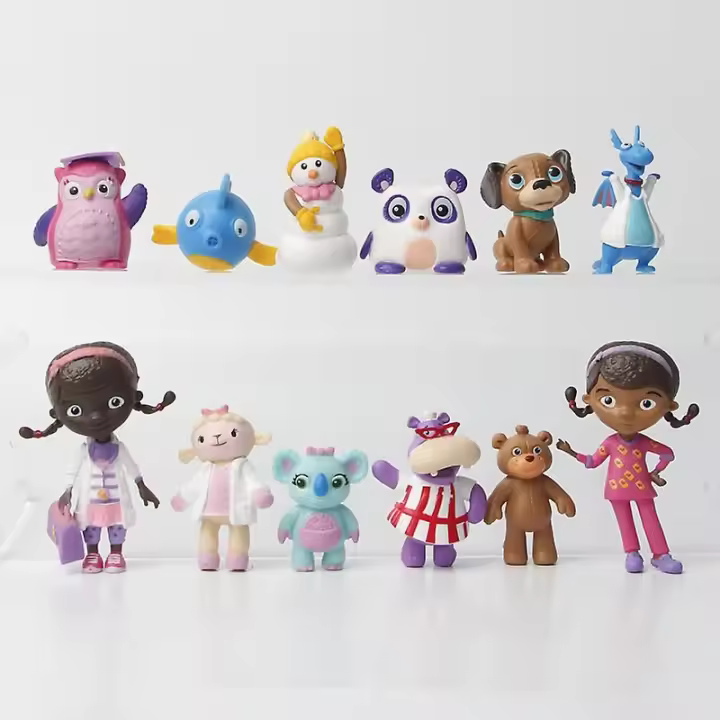 12 unids/set Doc McStuffin figuras Juguetes doctor Lambie Ovejas stuffy Dragón Hallie hippopótamo frío Muñeco de Niña modelo Muñecas Niños regalo - 1