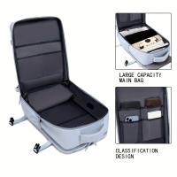 Mochila de viaje multifuncional de gran capacidad, mochila para portátil de color liso con puerto de carga USB, mochila perfecta para viajes, negocios y desplazamientos. - details 0