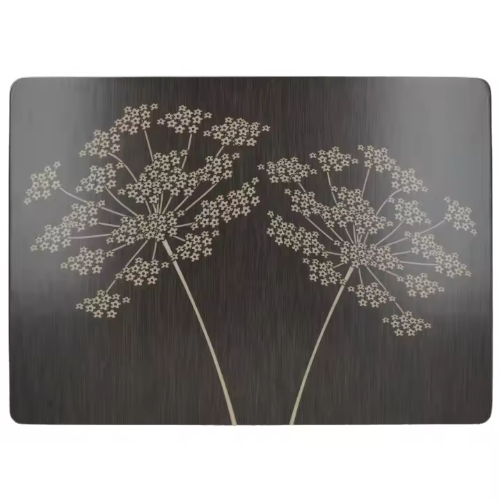 CREATIVE TOPS Juego de 4 manteles Individuales, Parte Posterior de Corcho, diseño de vinos, Madera, Negro, Large Placemats - 1