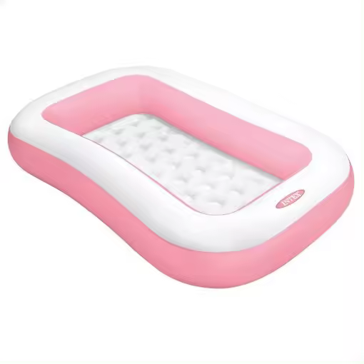 Piscina Hinchable Infantil Rectangular Intex Color Rosa 166x100x25cm, 90l - 1