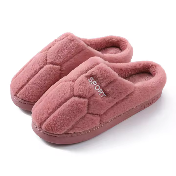 Zapatillas De Invierno Unisex Algodón Tacones Plano Antideslizantes Para Hombre Y Mujer Pantuflas De Plush Cálidas Para El Hogar Pareja - 1