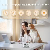 Termómetro de Habitación para interiores - Higrómetro Monitor de temp y humedad con sensor de Alta precisión Pantalla LCD Reloj de fecha grande para Cocina Habitación de Bebé Oficina (Blanco) - details 6