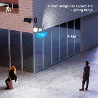 Lámpara Solar LED 333 Exteriores Con Sensor De Movimiento Y Inducción Humana 3 Modos IP65 Impermeable Para Garage Jardín Pasillo Y Pared - details 4