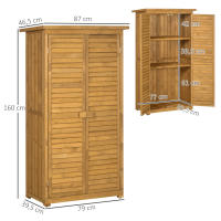 Outsunny Cobertizo de Madera 0,31 m² 87x46,5x160 cm Armario Exterior de Madera con 2 Puertas y 2 Estantes Interior - details 2