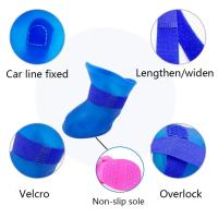 4Pcs Botas De Goma Impermeables Para Perros Y Gatos Antideslizantes Protección Para Pies De Animales De Compaña Adecuadas Para Actividades Al Aire Libre - details 3