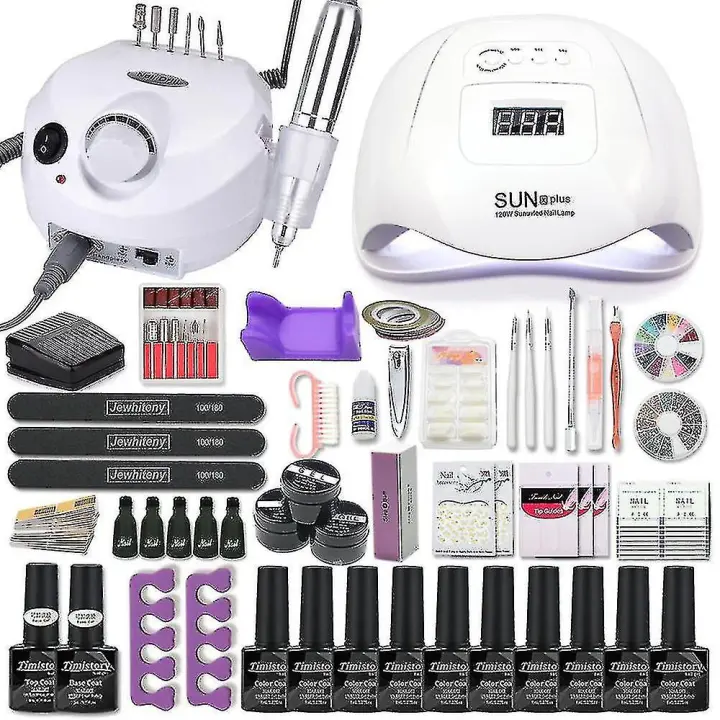 Nail Art Set 120/80/54W Uv Led Lámpara de Gel Esmalte de Uñas Set Taladro Eléctrico Del Clavo Del Arte Del Clavo SSIT Set - 1