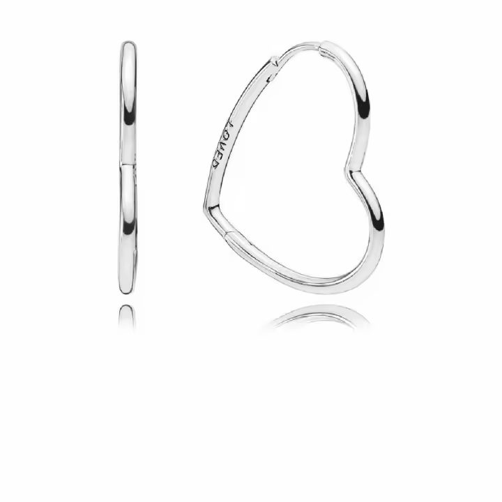 Pendientes Pandora Aro Corazones de Amor Asimétricos - 1