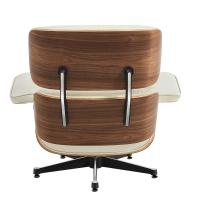 TY324 XL  Leisure Recliner Light Walnut Armchair With Ivory White Cowhide Black Big Head Foot Swivel Deck Chair Furniture Ergonomic Design Office Lunch Break Chair Living Room Comfort Lounge Chair Genuine Top Layer Cowhide Aluminum Alloy Big Head Feet - details 4