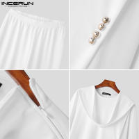 INCERUN Conjunto De Moda Para Hombre Estilo Musulmán Camiseta Larga Y Pantalones 2 Piezas Streetwear Casual Tejido Knit Talla S-5XL - details 9