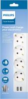 Philips Regleta de 4 enchufes SPN3042WA/19, 230 V, con USB, Color Blanco - details 1