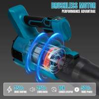 3000W motor sin escobillas soplador eléctrico de 3 velocidades 22000RPM, adecuado para el cuidado del césped, jardín y soplado de nieve soplador de mano Makita 18V, - details 3