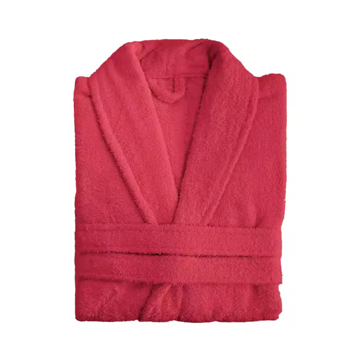 ALBORNOZ COMFORT 100% Algodon Albornoz Unisex Baño 100% Algodón 400GR/M2 Bata Corta en Rizo de Felpa Mujer - 1
