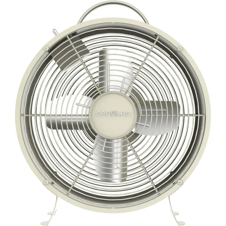 Cecotec Ventilador de Sobremesa EnergySilence 400 RetroDesk Beige/Verde/Rosado. 25W de Potencia, 8 Pulgadas, 4 Aspas aerodinámicas, Diseño minimalista, 2 Velocidades, Robusta y Base Estable - 1