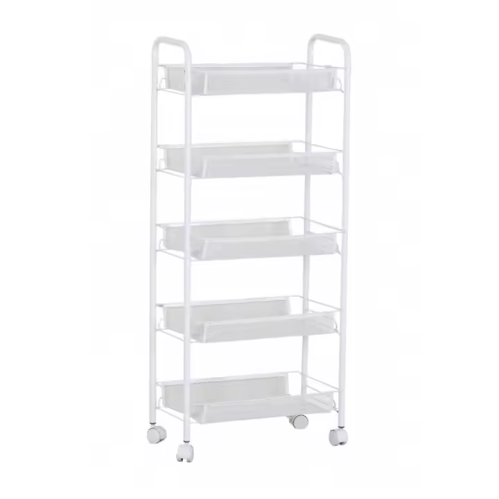 ORION91 Carrito Multiusos Ruedas Verdulero Color Blanco 5 Estantes Cocina 104 x 44 cm -SpazioLuzio - 1