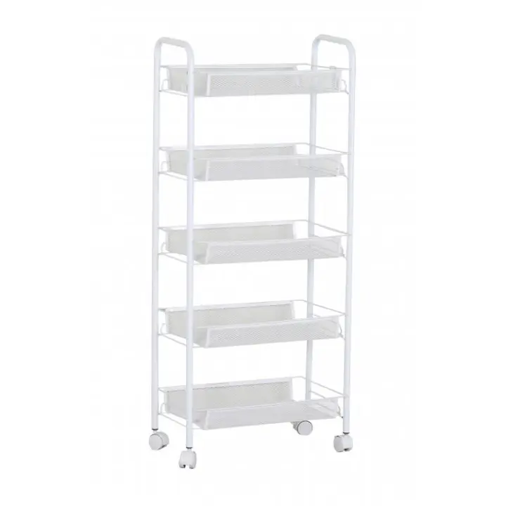ORION91 Carrito Multiusos Ruedas Verdulero Color Blanco 5 Estantes Cocina 104 x 44 cm -SpazioLuzio - 1