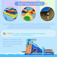 Outsunny Castillo Hinchable Infantil 6 en 1 Castillo Hinchable para Niños con Tobogán Piscina Muro de Escalada Cañón de Agua y Bolsa de Transporte Temática de Tiburón 440x350x240 cm Multicolor - details 6