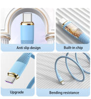 Cable De Carga Rápida PD 100W Tipo C a Tipo C De Silicona Líquida Para Xiaomi 13 Huawei Samsung S6 MacBook Cargador Para Ipad pro - details 1
