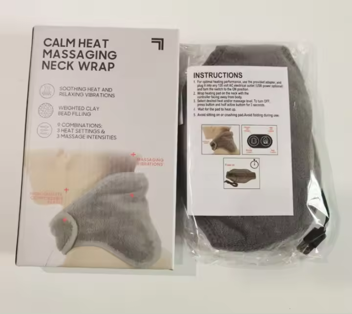 Almohada De Masaje Cervical Portátil Calentada Eléctricamente Con Terapia De Calor Espuma De Memoria Para Alivio Del Estrés Muscular - 1
