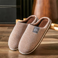 Tacones Bajos Para Hombre De Algodón Suave Y No Resbaladizos De Invierno Tallas Grandes 40-51 Zapatillas Interiores Cómodas Y Cálidas Con Forro De Peluche - details 8