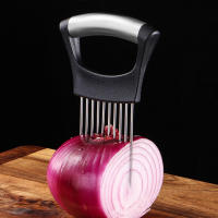 Soporte De Desechador De Cebollas En Acero Inoxidable Auxiliar De Corte De Verduras Y Tomates Gadgets De Cocina Herramienta Para Quesos - details 1