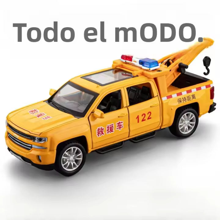 Vehículo De Rescate 1:32 En Miniatura Con Puertas Abiertas Luz Y Sonido Coche De Metal Para Niños Regalo De Juguete Duradero - 1