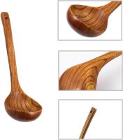 Largo, Cubo de sopa de Madera, grande de cocina, para revolver y Cocinar (marron) - details 0