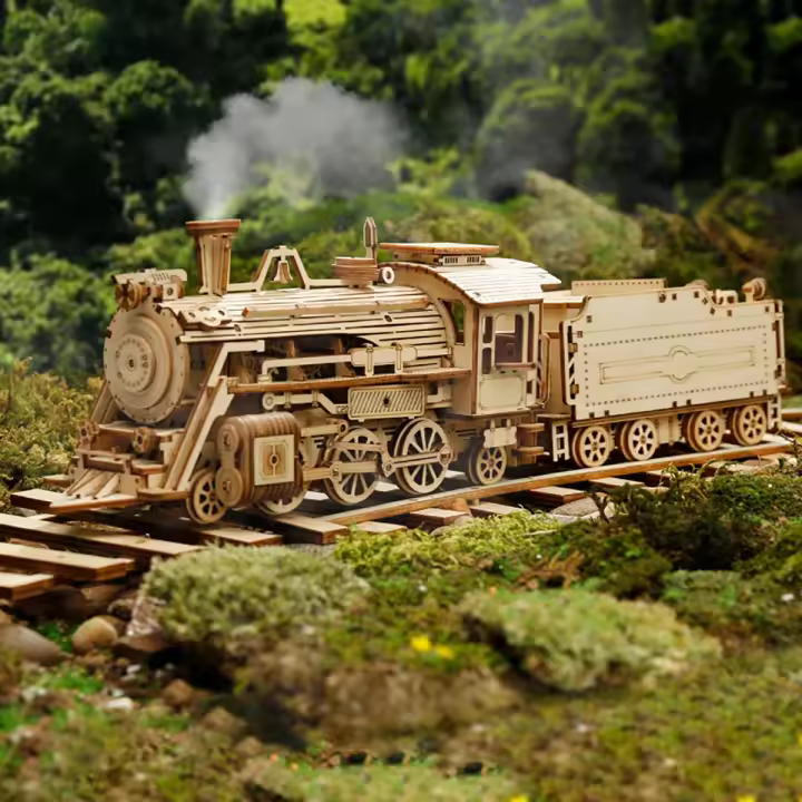 Puzzle 3D De Madera De Locomotora Modelo Escala Kit De Modelado DIY Regalo Hobbies Decoración Del Hogar Mecánico Juguete De Construcción - 1