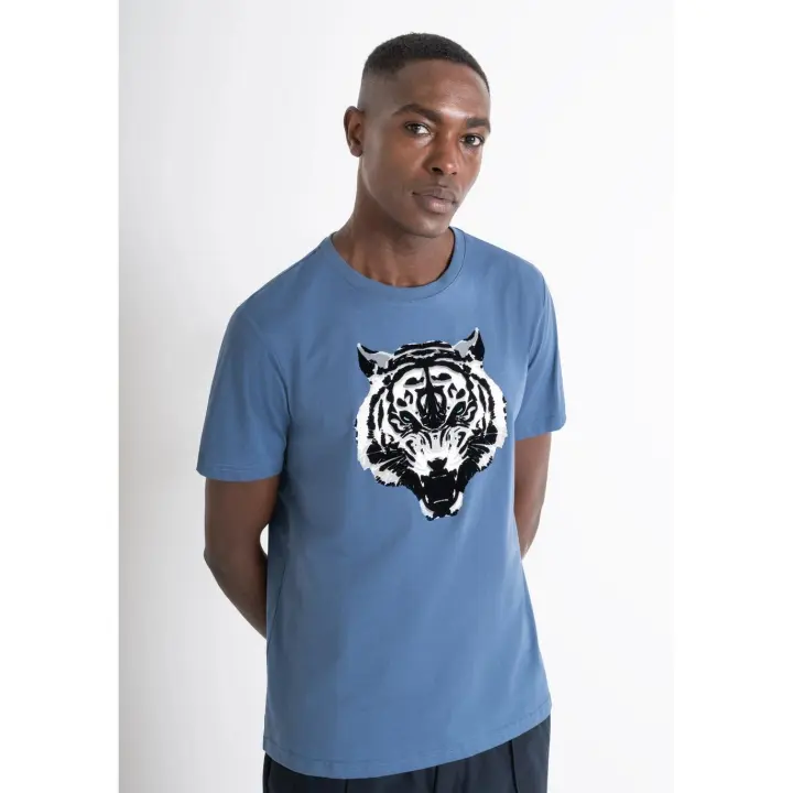 Camiseta Regular Fit Tigre Azul Morato - 1