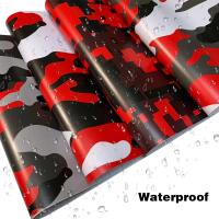 Película De Camuflaje Para Coche Impermeable Autoadhesiva PVC Cambio De Color Serie De Camuflaje Negro Rojo Para Motocicleta Adhesivo De Vinilo Para Automóviles - details 3