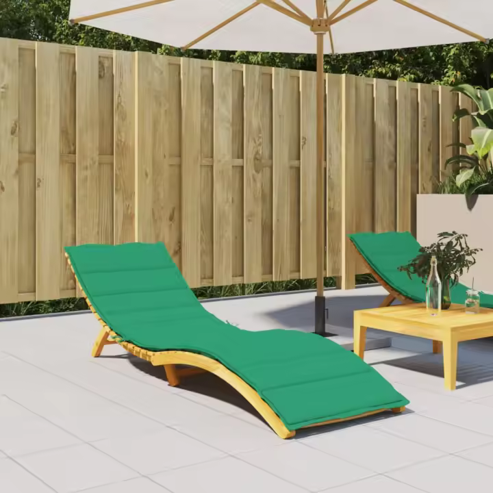 Abrigo de Tumbona de Tela Oxford verde 200x50x3 cm - 1