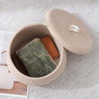Cesta De Almacenamiento De Algodón Con Tapa Cesta Decorativa Para La Cocina Organizador De Hogar Tamaño 21x21x17cm - details 2